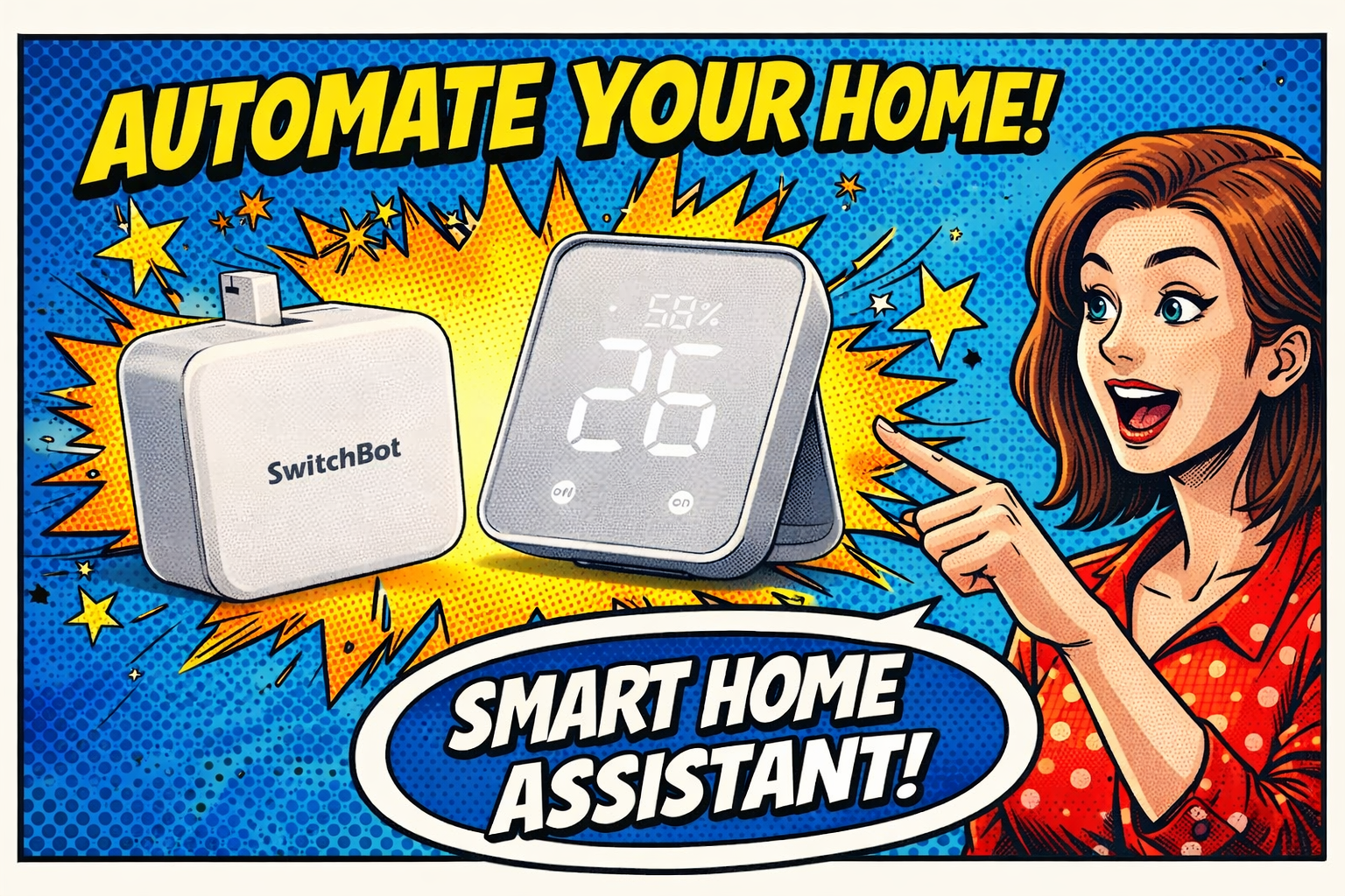 スイッチボットのホームアシスタントを使う女性